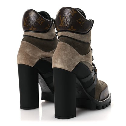 Louis Vuitton Suede Calfskin Monogram Star Trail Ankle Boots 38 Khaki 4 of 10