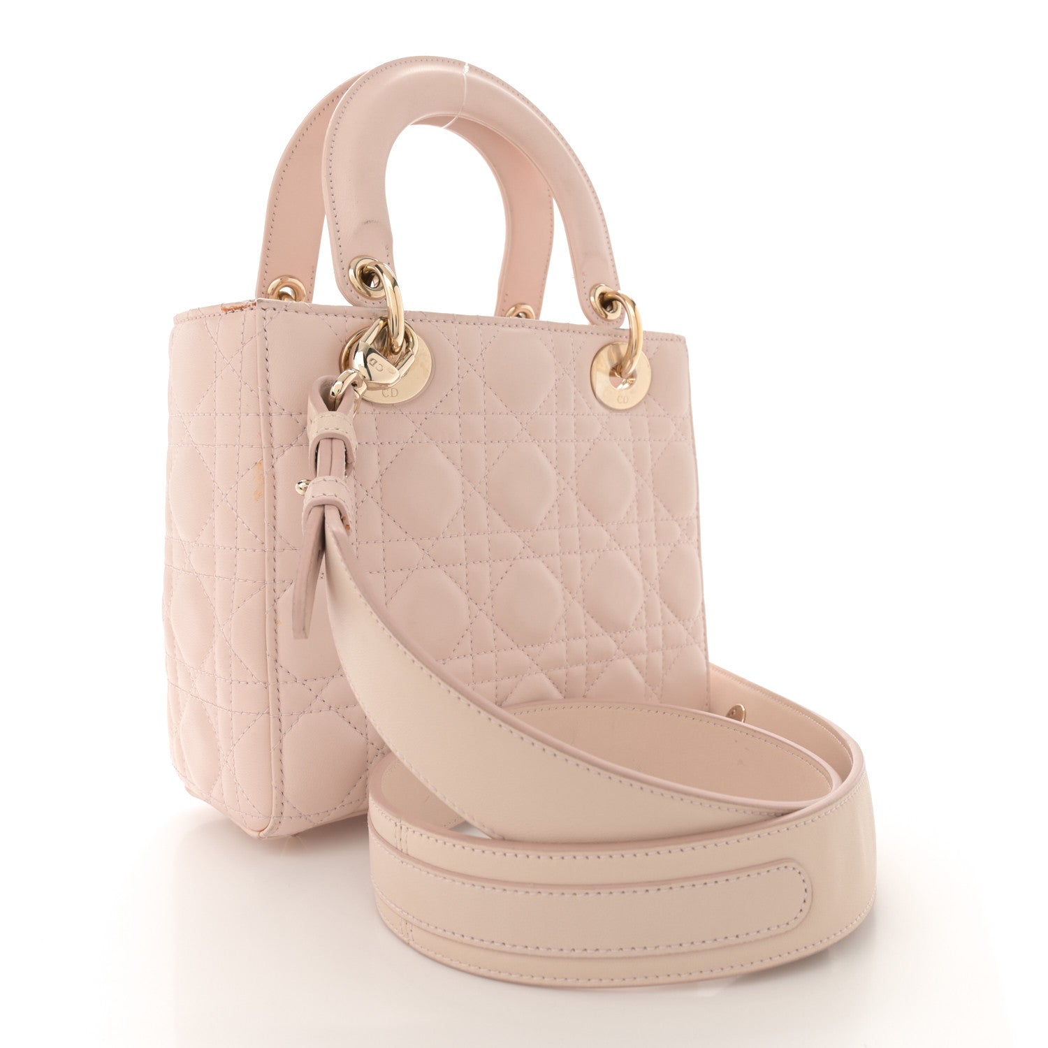 Christian Dior Lambskin Cannage Small Lucky Badges My Lady Dior Light Pink 3 of 17