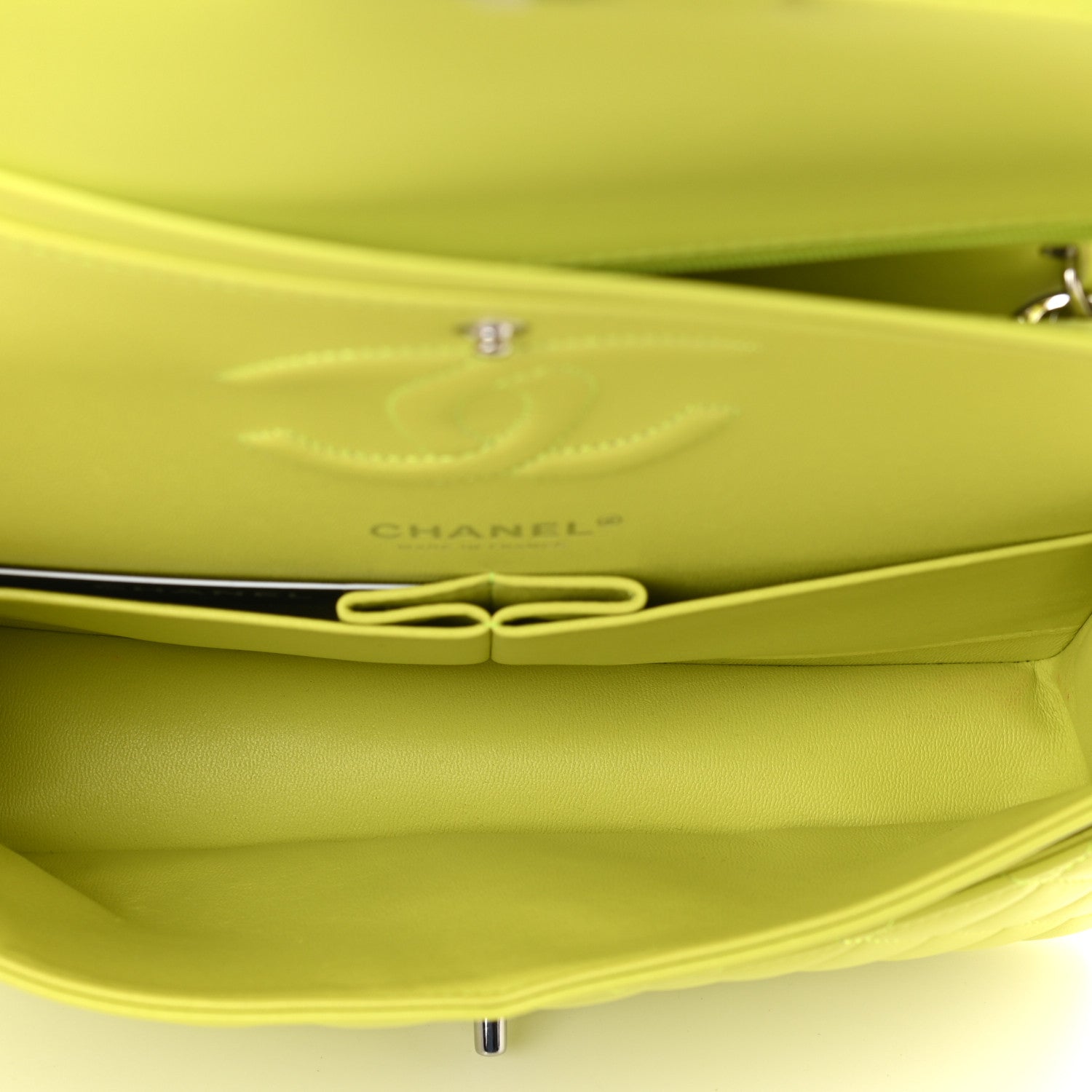 Chanel Lambskin Quilted Medium Double Flap Yellow 4 of 12