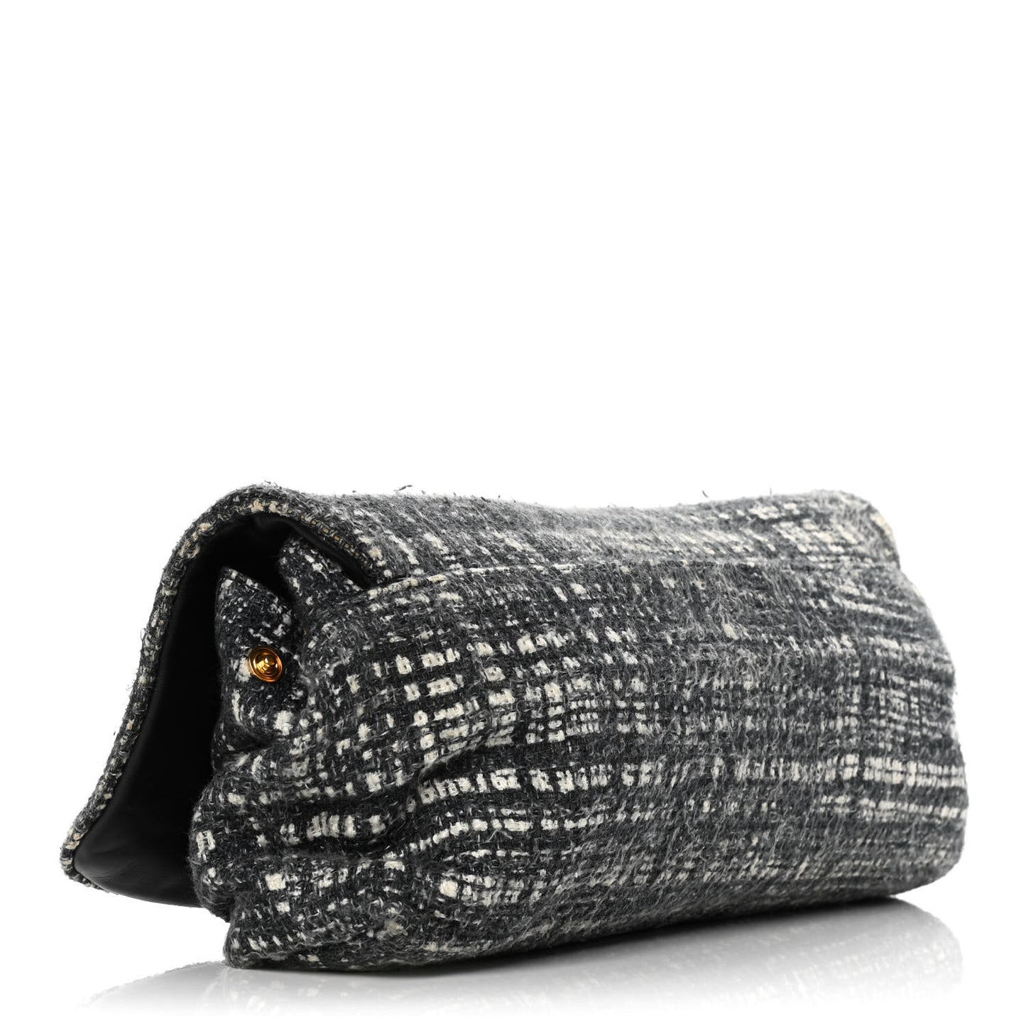 Tweed Clutch Black White