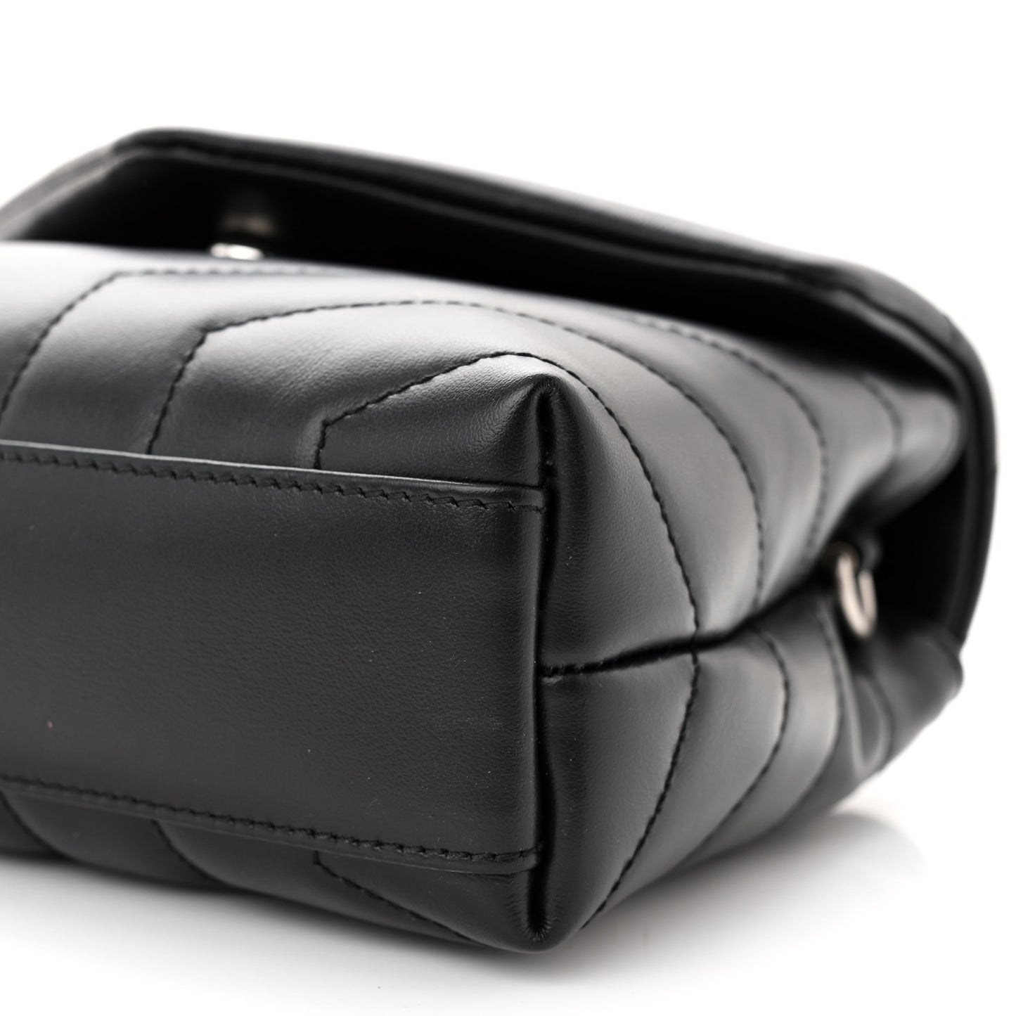 Calfskin Y Quilted Monogram Toy Loulou Crossbody Bag Black