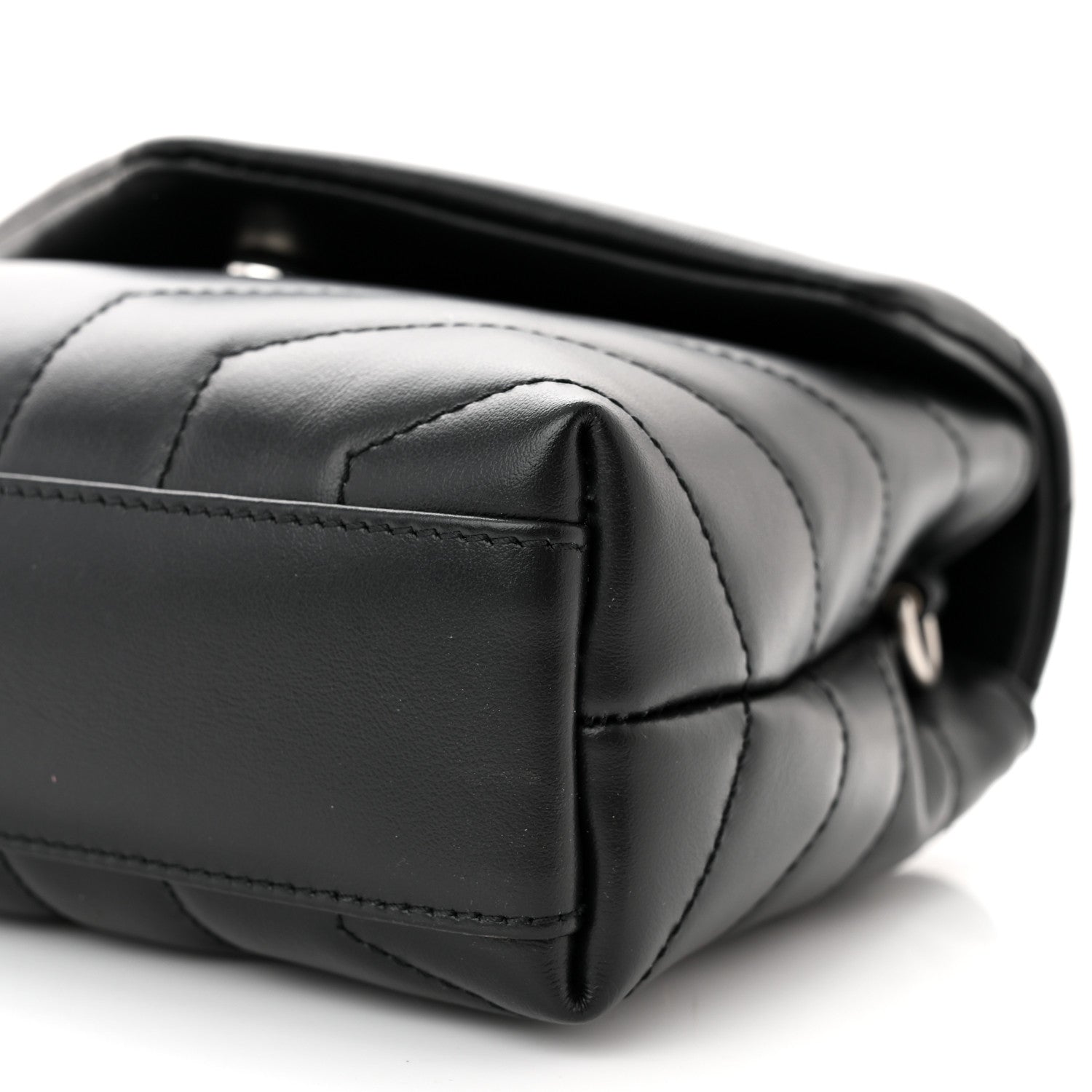 Saint Laurent Calfskin Y Quilted Monogram Toy Loulou Crossbody Bag Black 10 of 10