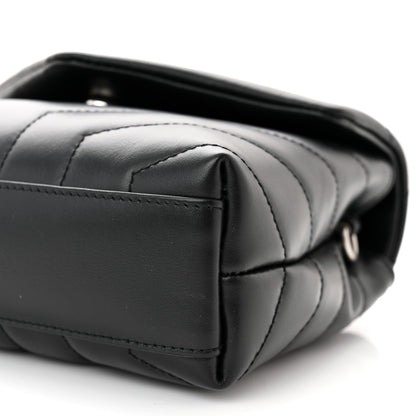 Saint Laurent Calfskin Y Quilted Monogram Toy Loulou Crossbody Bag Black 10 of 10