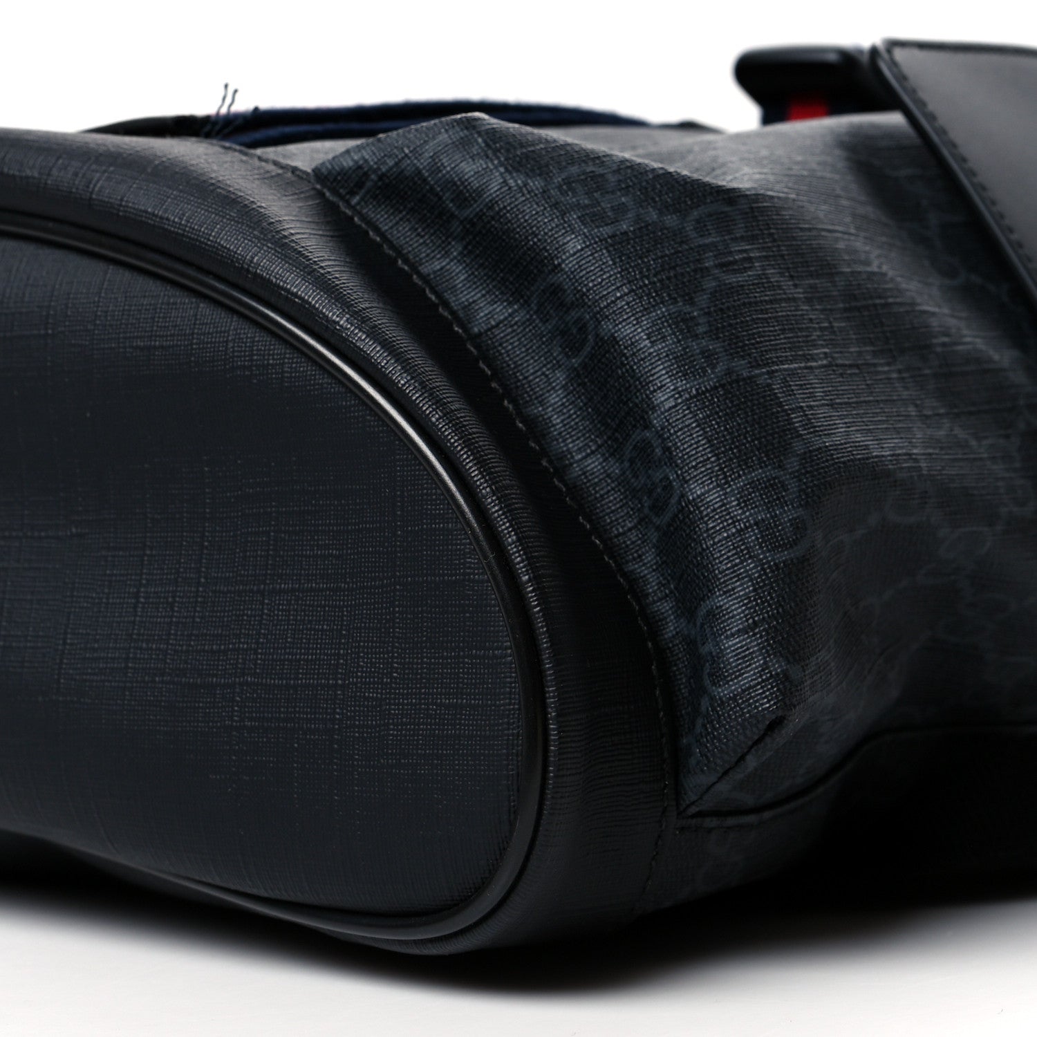 Gucci Soft GG Supreme Monogram Appia Calfskin Web Double Buckle Backpack Black 11 of 11