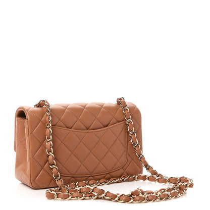 Chanel Lambskin Quilted Mini Rectangular Flap Brown 3 of 11