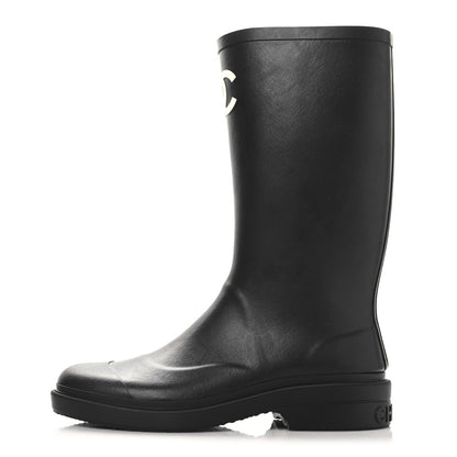Chanel Caoutchouk CC High Boots 39 Black 1 of 7