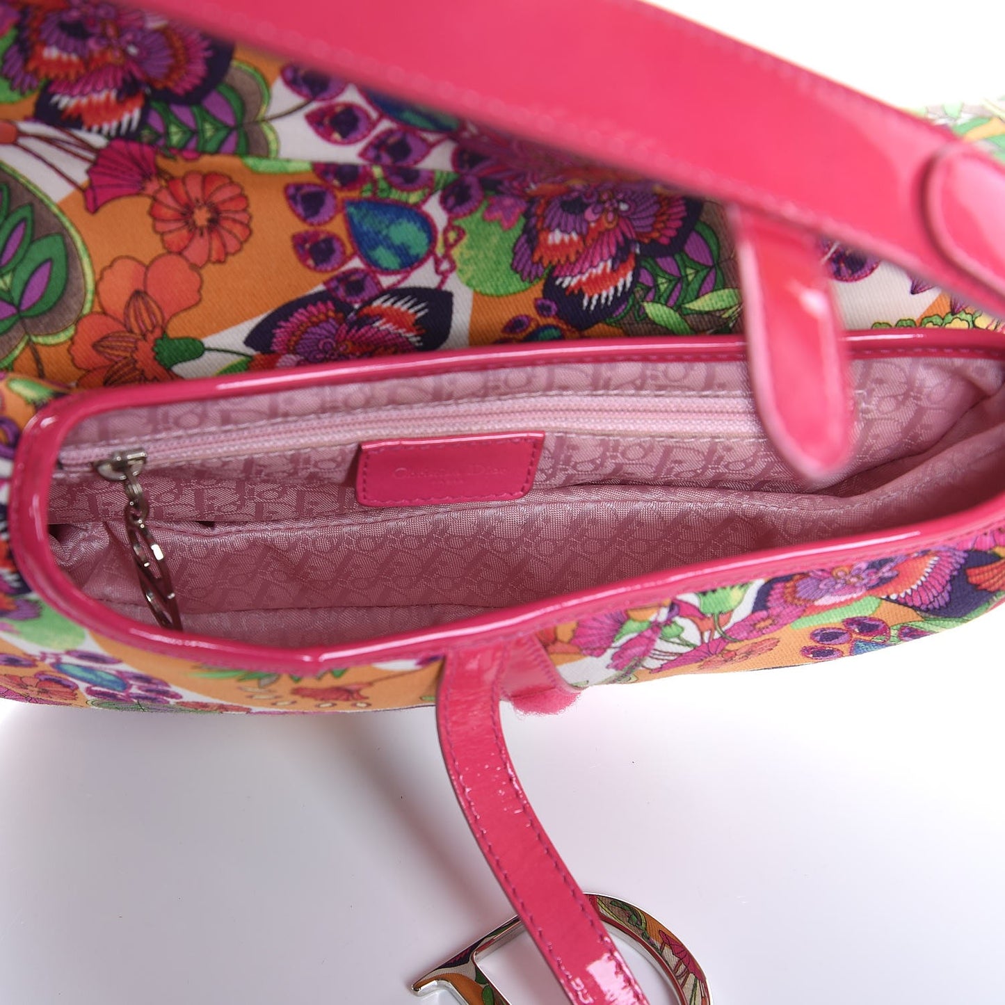 Canvas Floral Saddle Bag Multicolor