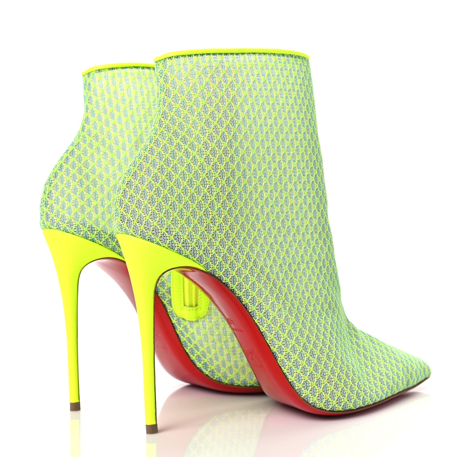 Christian Louboutin Lace Denim Gipsybootie 100 Ankle Boots 40 Jeans Fluo 4 of 6