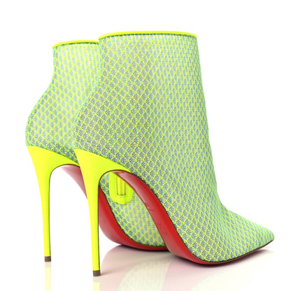 Christian Louboutin Lace Denim Gipsybootie 100 Ankle Boots 40 Jeans Fluo 4 of 6