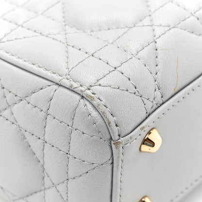 Christian Dior Metallic Lambskin Cannage Mini Lady Dior Grey 13 of 17