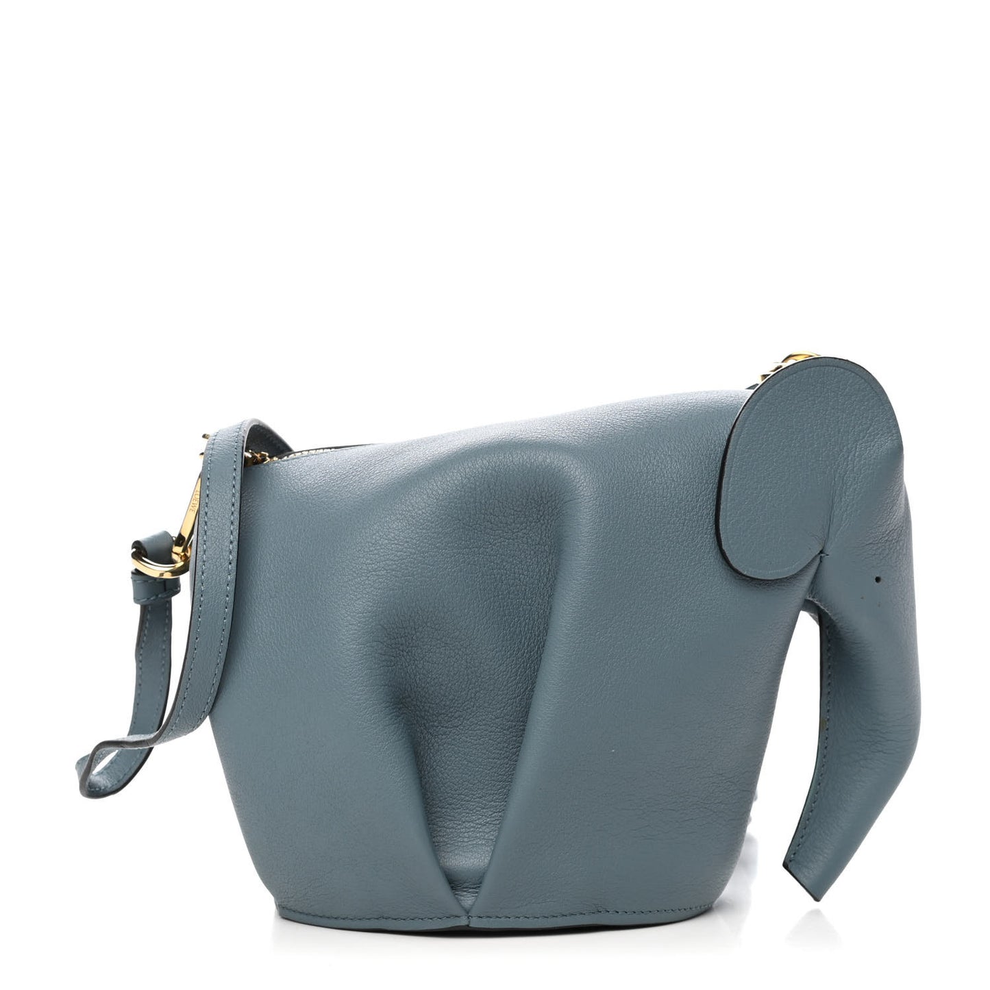 Calfskin Mini Elephant Crossbody Bag Stone Blue