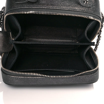 Chanel Caviar Quilted Small CC Filigree Vanity Case Dark Silver 4 of 9
