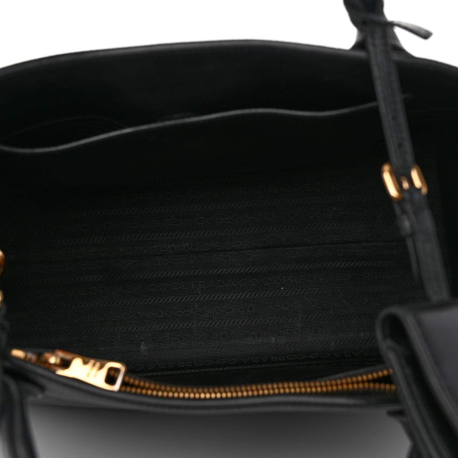 Prada Saffiano Cuir Calfskin Medium Monochrome Top Handle Tote Black 5 of 12