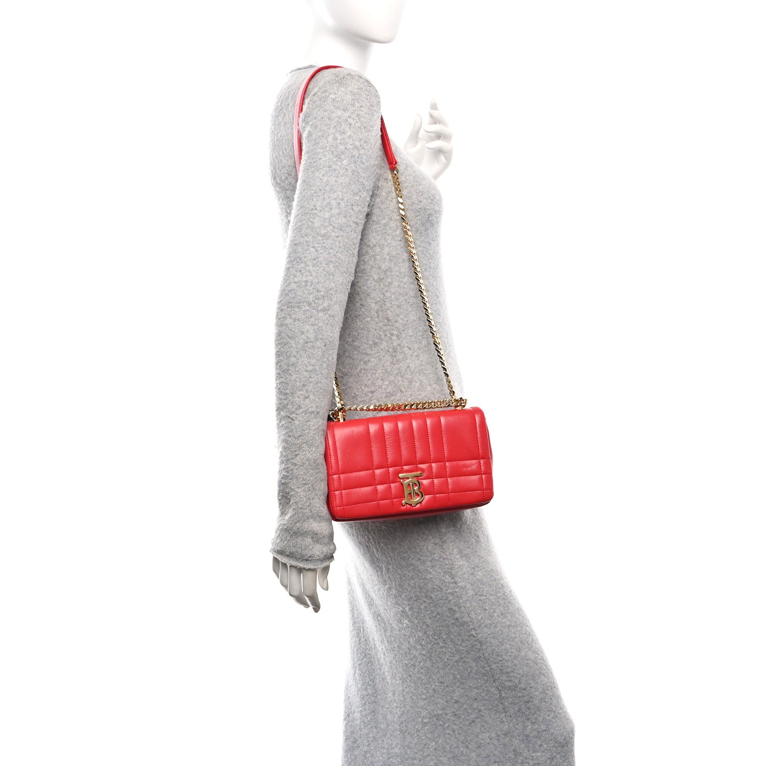Burberry Lambskin Quilted Small Lola Bag Bright Red 2 of 11