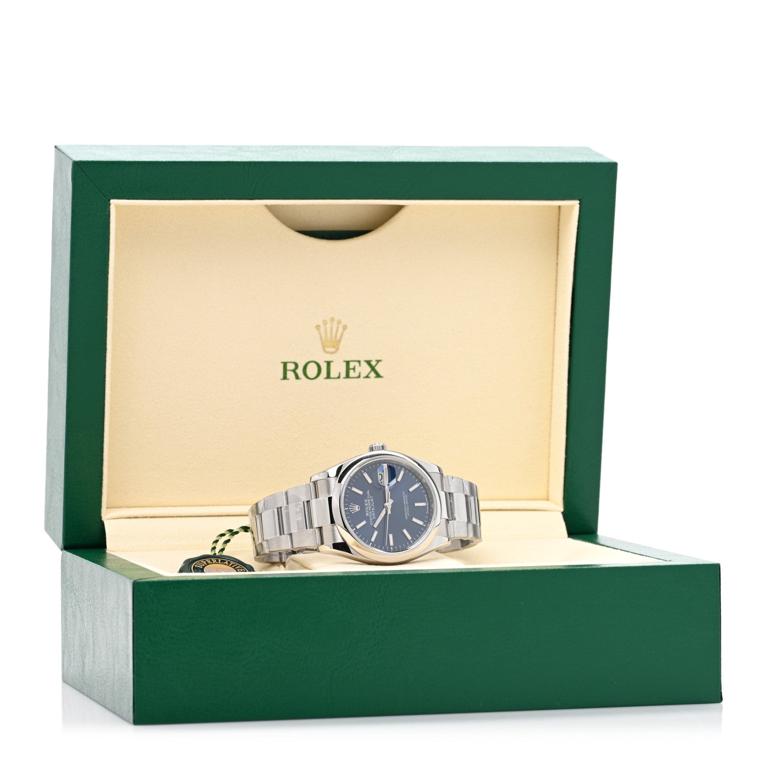 Rolex Stainless Steel 36mm Oyster Perpetual Datejust Watch Bright Blue 126200 5 of 5
