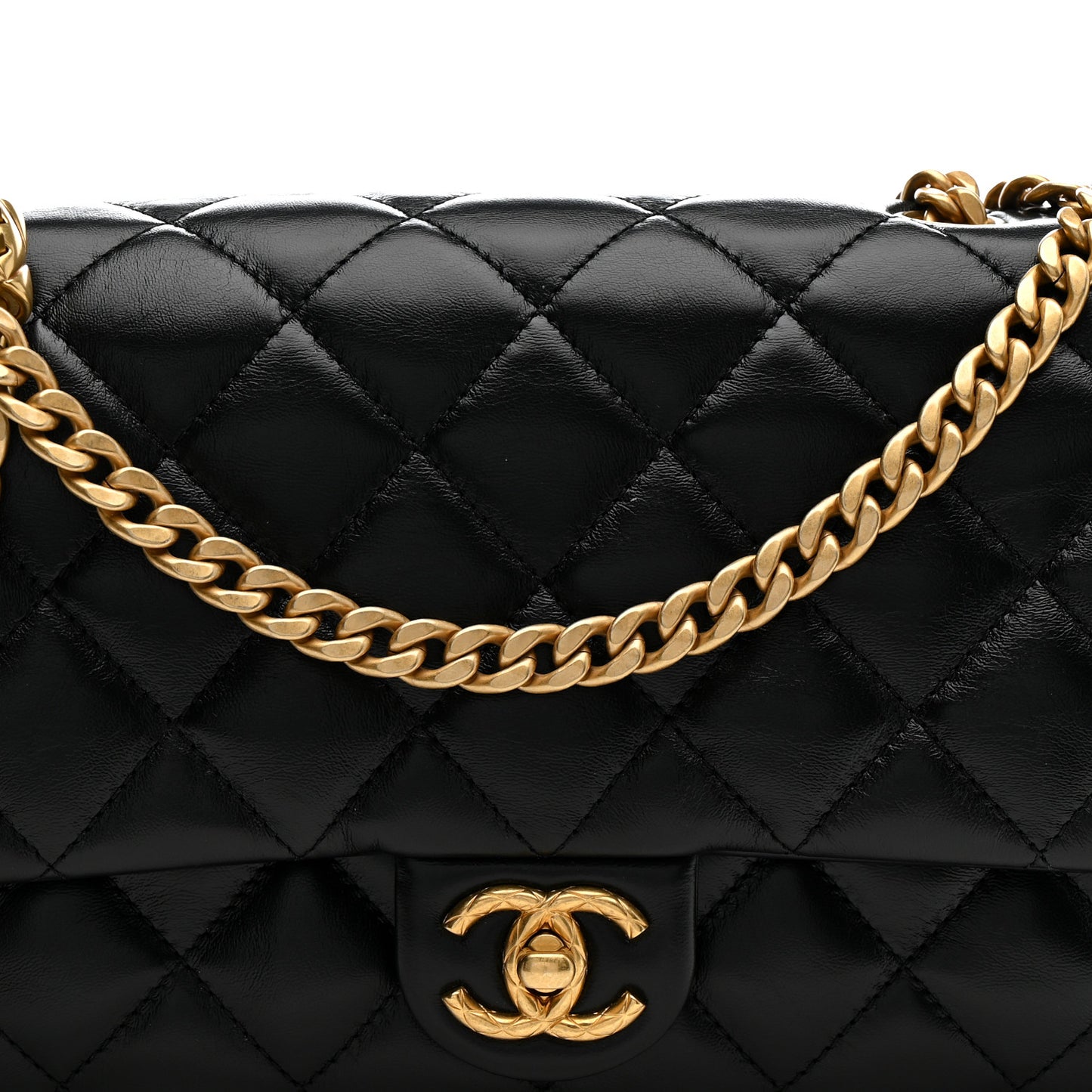 Lambskin Quilted Medium Pillow Crush Flap Bag Black