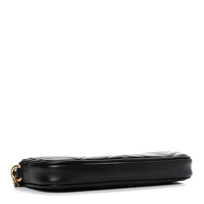 Gucci Calfskin Matelasse Mini GG Marmont Chain Crossbody Bag Black 4 of 10