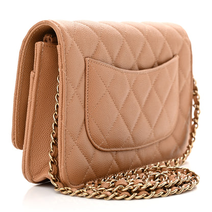 Chanel Caviar Quilted Wallet on Chain WOC Dark Beige 4 of 13