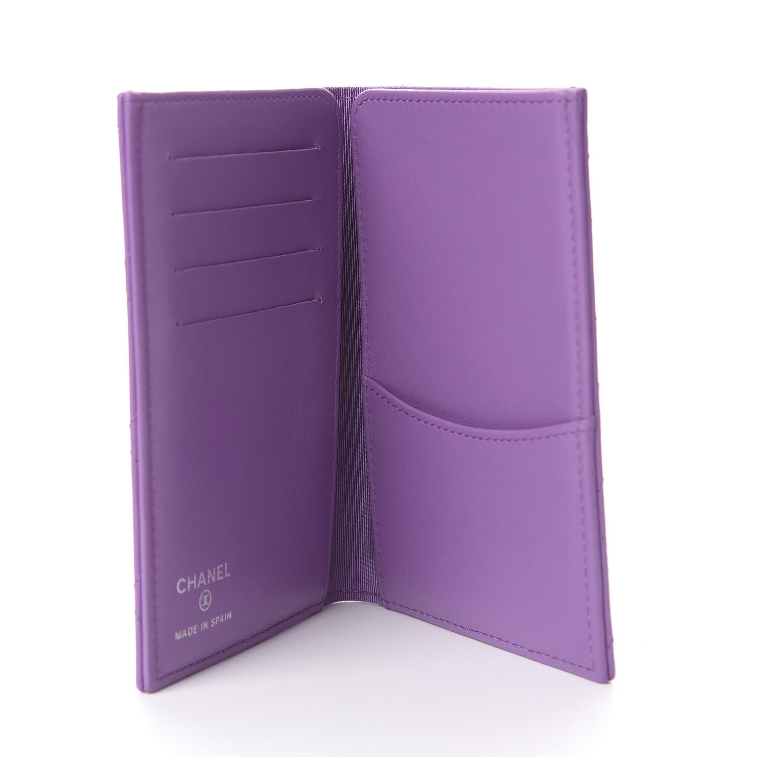 Chanel Lambskin Quilted Passport Holder Purple 5 of 8