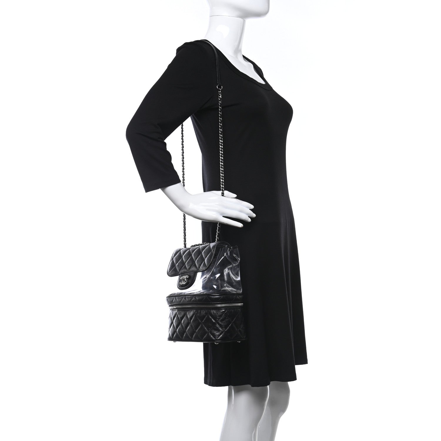 Chanel Crumpled Calfskin PVC Quilted Flap Black 2 of 11