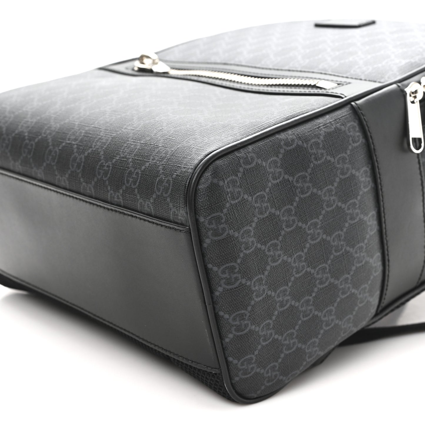 GG Supreme Monogram Backpack Grey Black