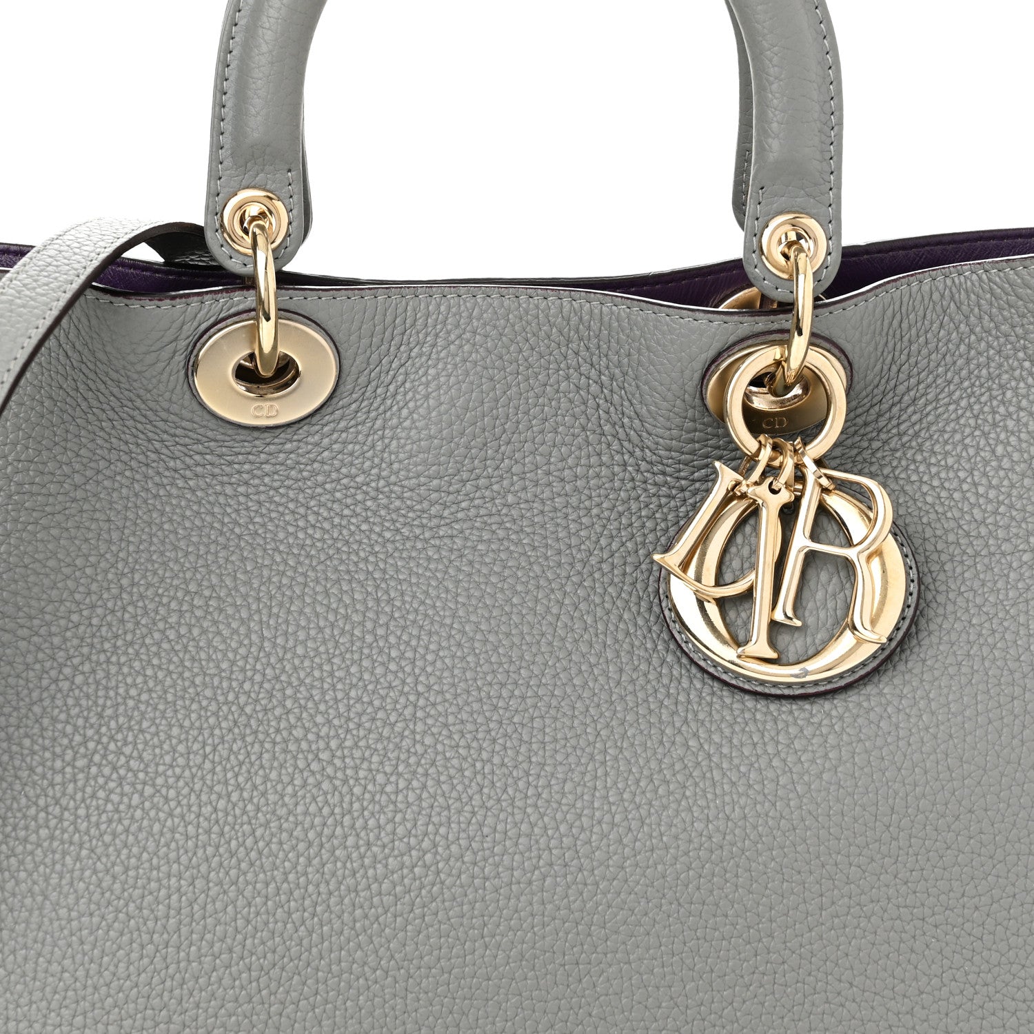 Christian Dior Bullcalf Medium Diorissimo Tote Gris 8 of 10