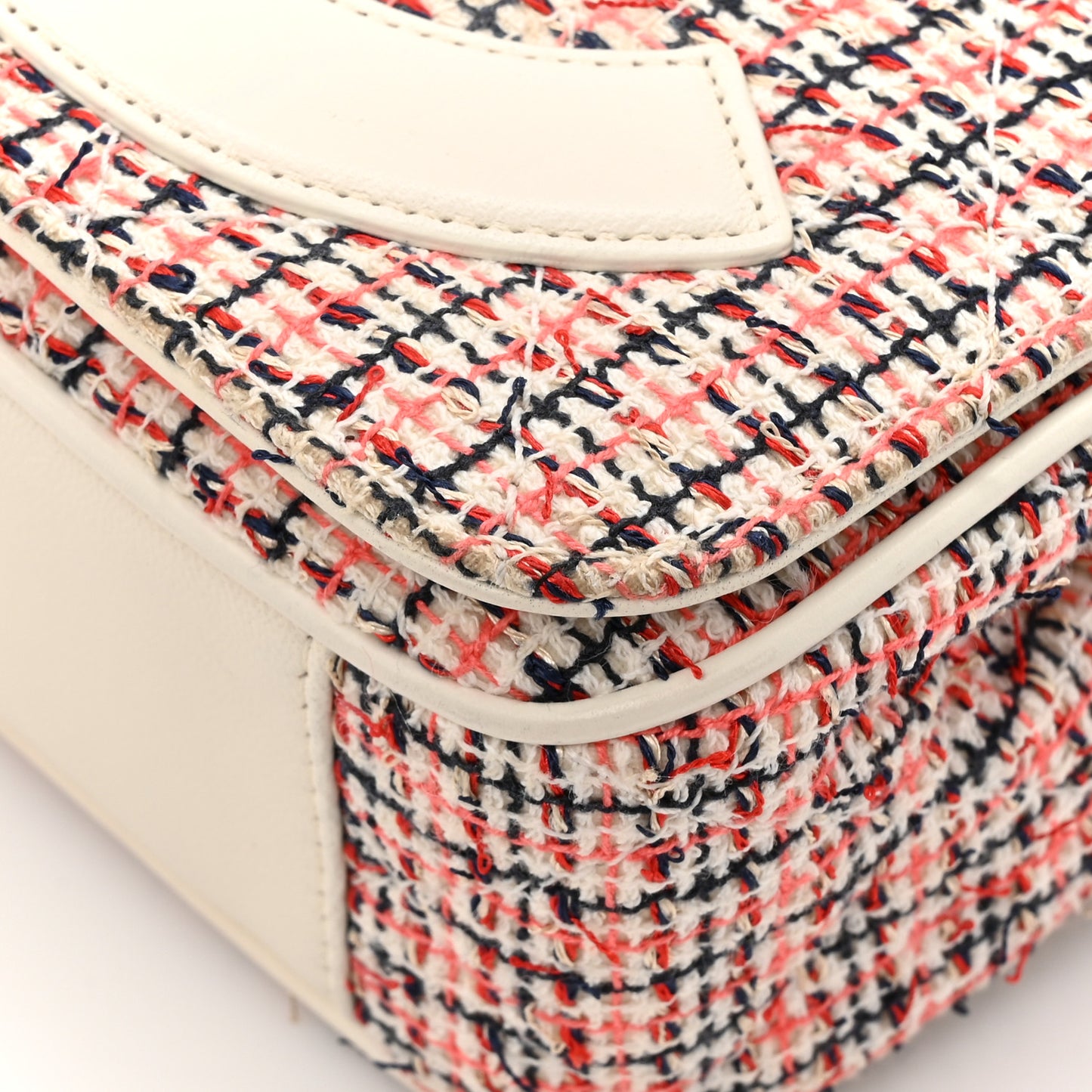 Tweed CC Mania Flap Bag Black Red White