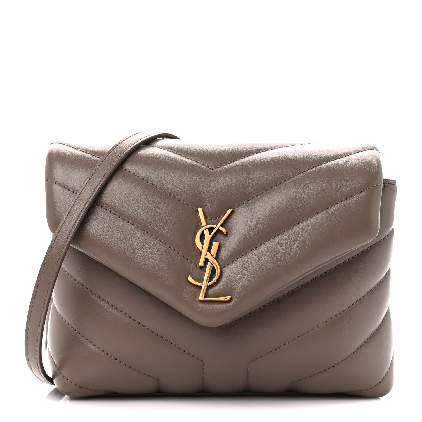 Calfskin Y Quilted Monogram Toy Loulou Crossbody Bag Taupe