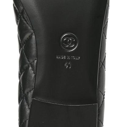 Chanel Aged Calfskin Quilted Cap Toe Ballerina Flats 41 Black 6 of 9