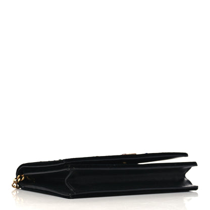 Saint Laurent Velvet Crystal Embellished Monogram Kate Chain Wallet Black 4 of 6