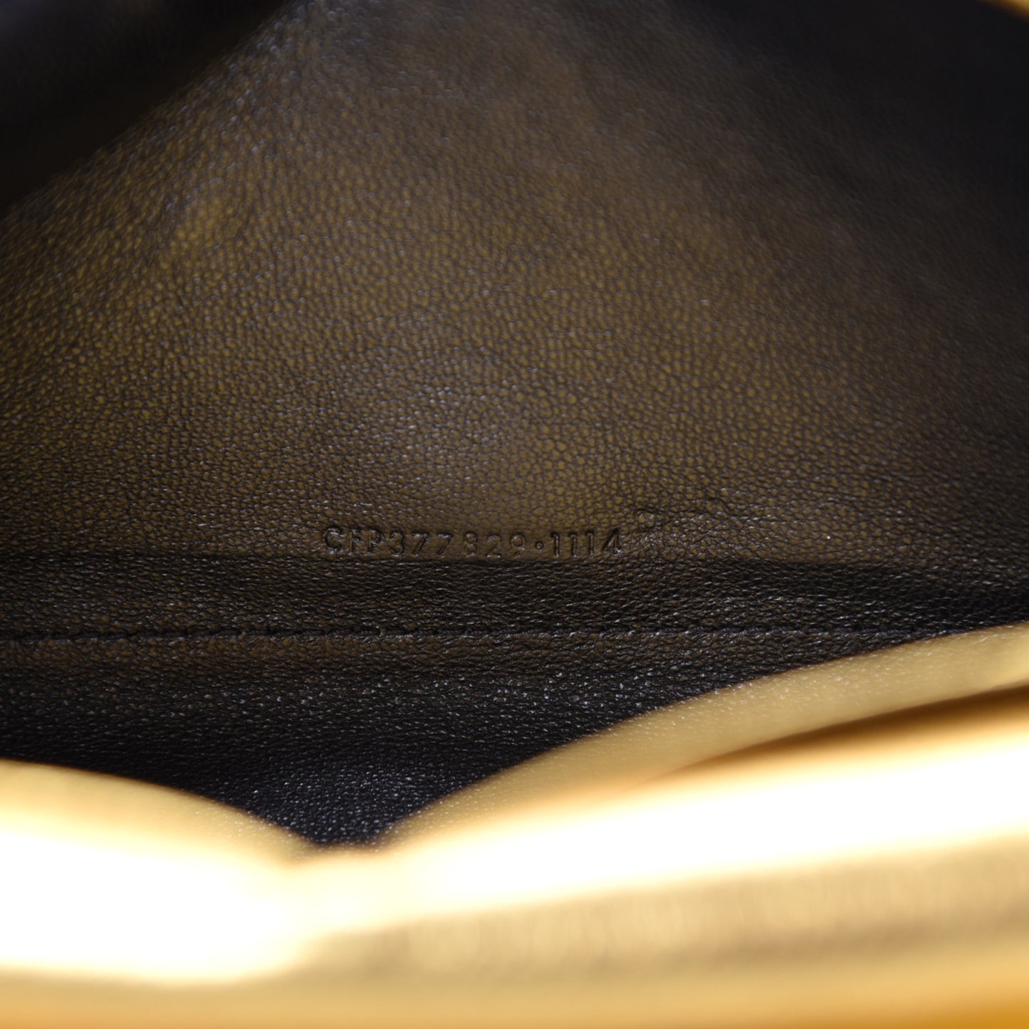 Metallic Calfskin Monogram Chain Wallet Gold