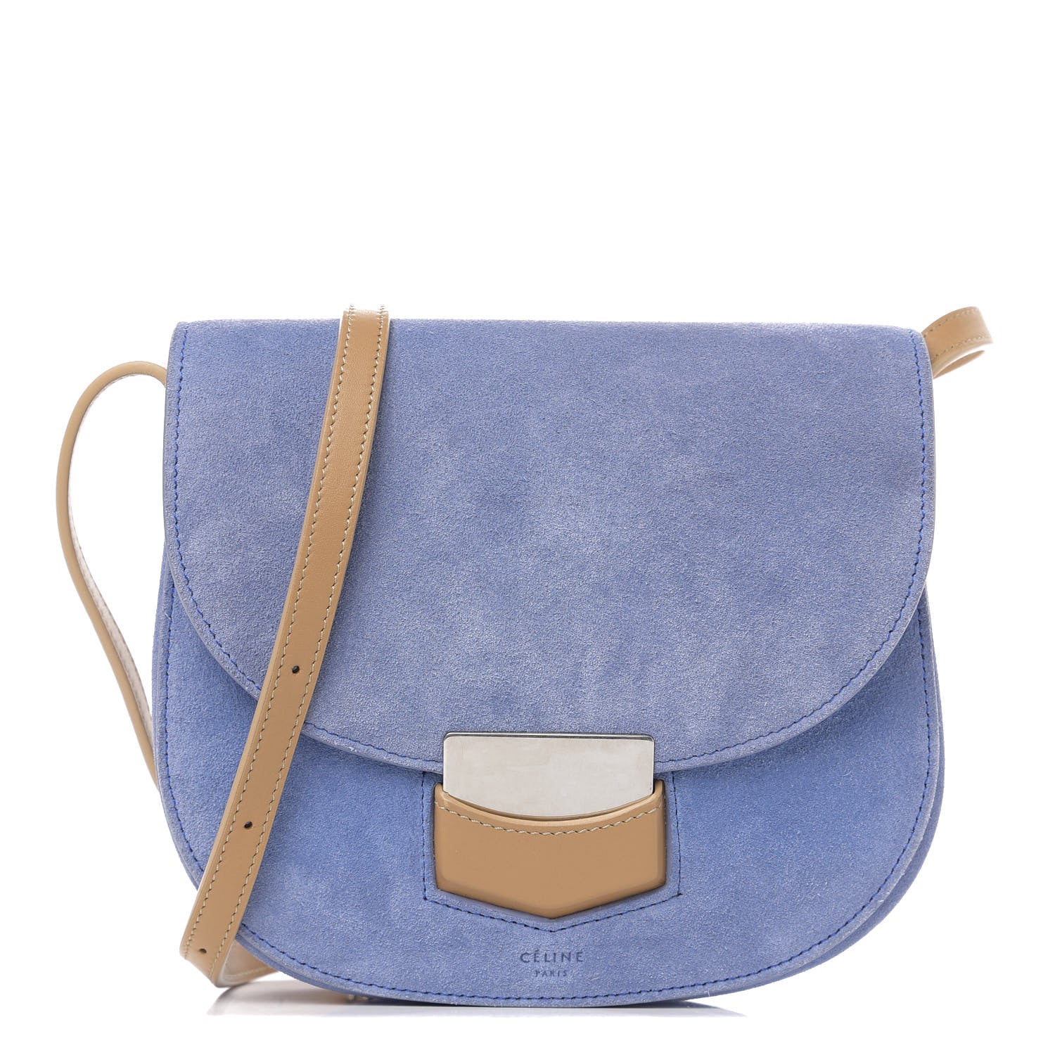 Celine Suede Small Trotteur Porcelain 1 of 12
