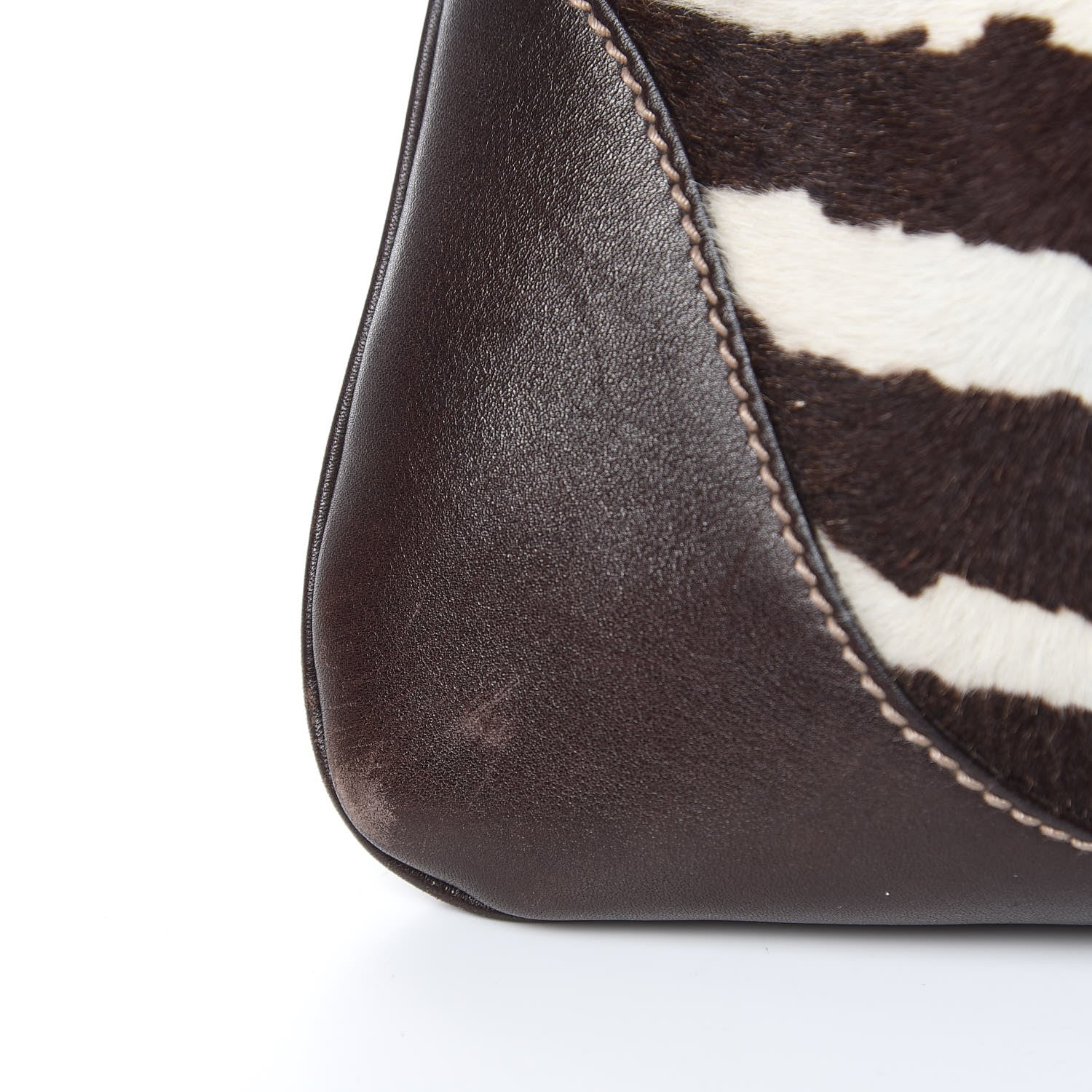 Gucci Calf Hair Zebra Print Medium Jackie O Bouvier Hobo Brown 12 of 13