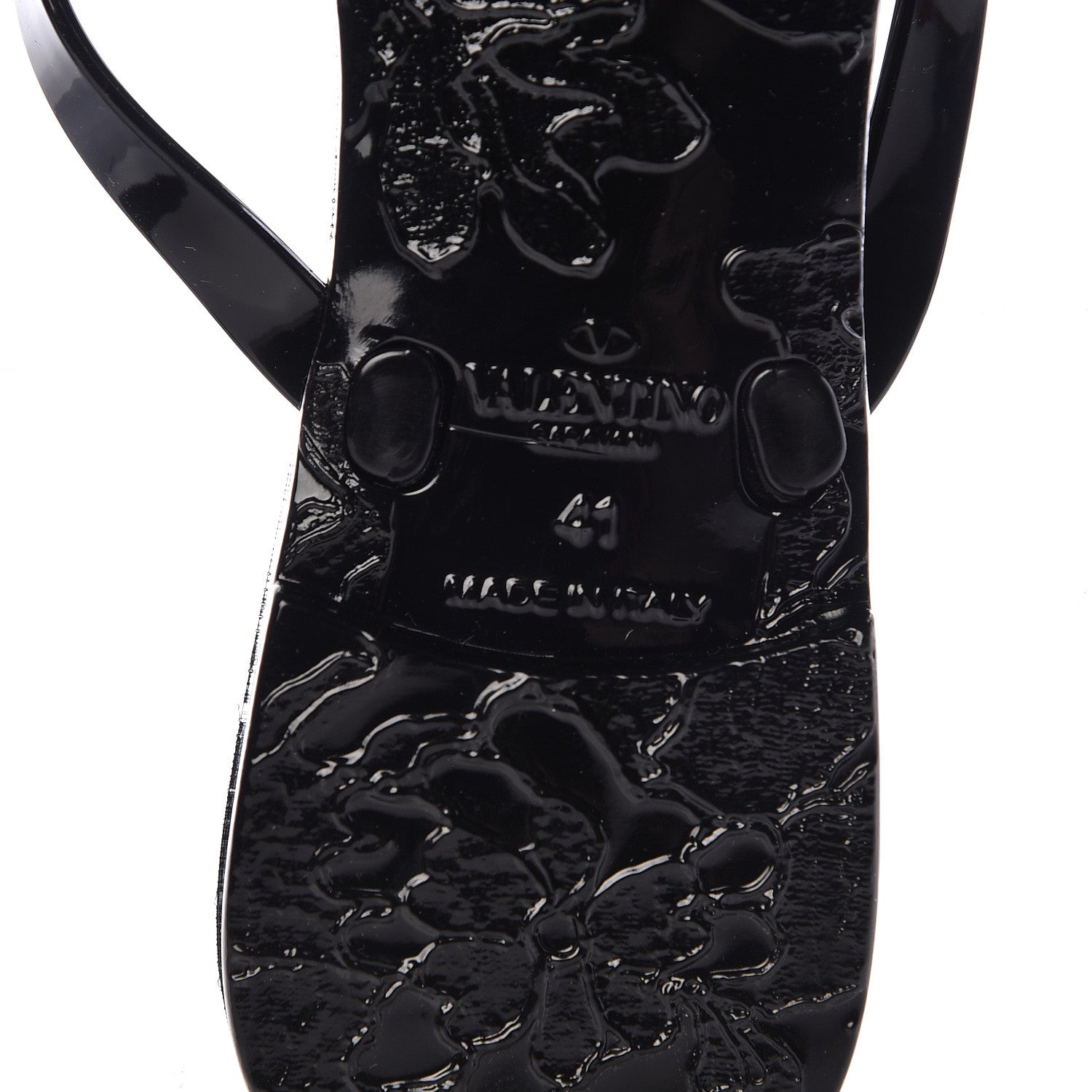 Valentino Garavani PVC Jelly Rockstud Bow Thong Sandals 41 Black 6 of 10
