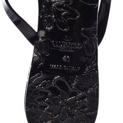 Valentino Garavani PVC Jelly Rockstud Bow Thong Sandals 41 Black 6 of 10