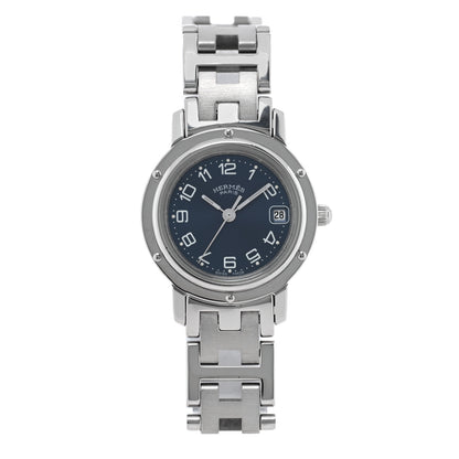 Hermes Stainless Steel 24mm Clipper Quartz Watch Blue 1 of 5