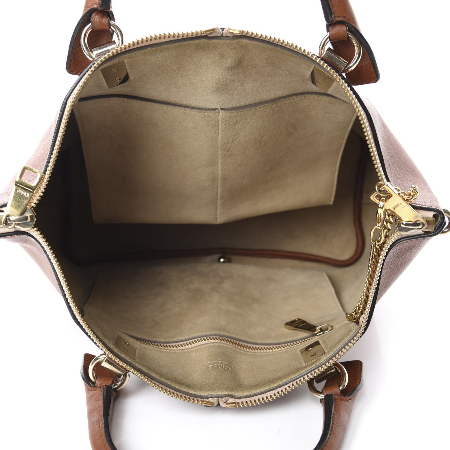 Smooth Calfskin Medium Baylee Chain Tote Tobacco