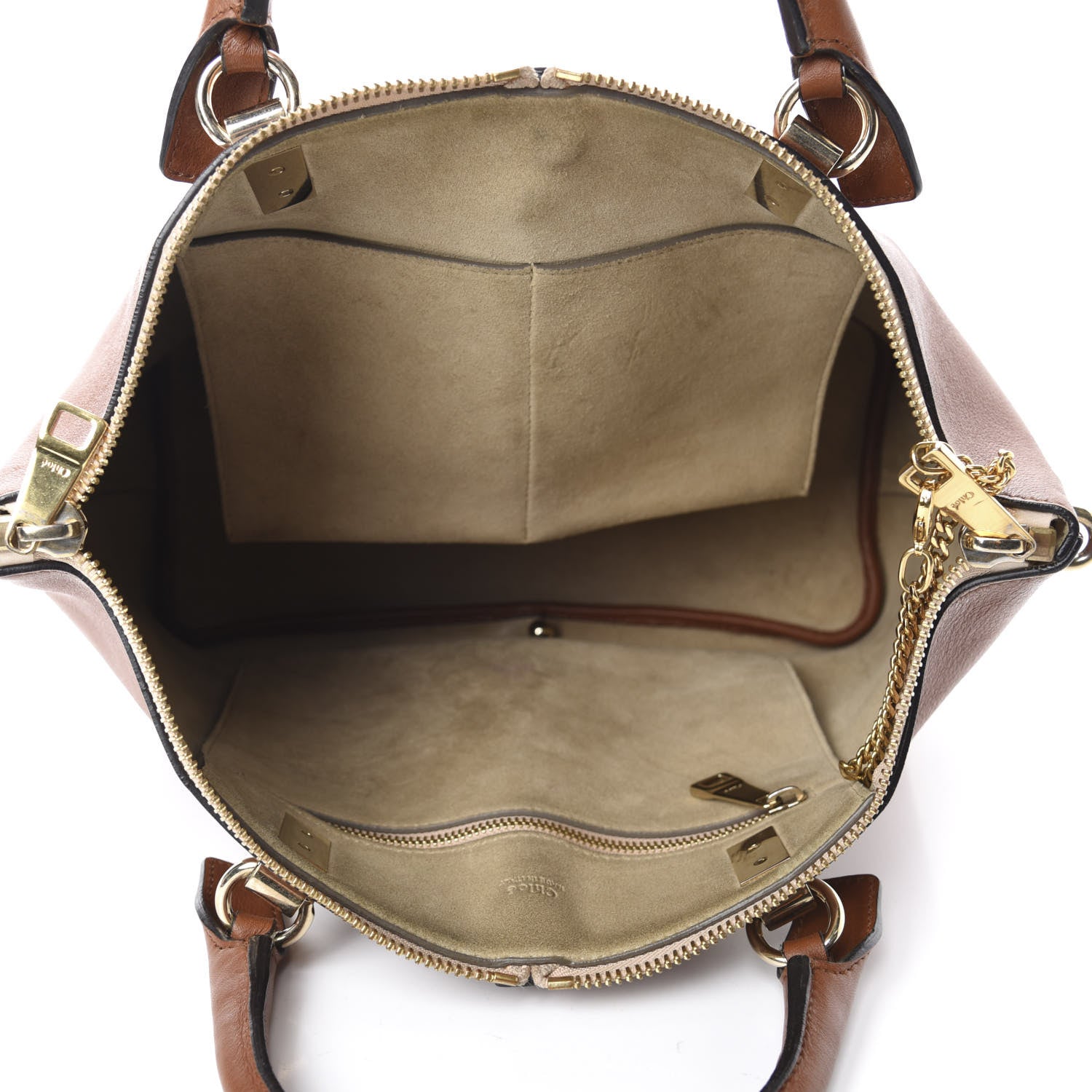 Chloe Smooth Calfskin Medium Baylee Chain Tote Tobacco 5 of 12