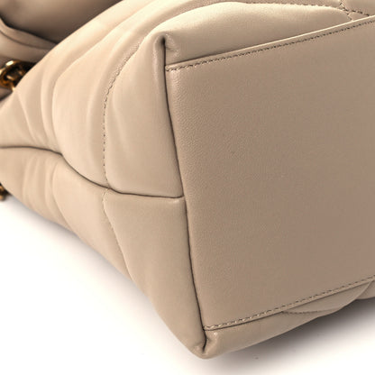 Saint Laurent Lambskin Quilted Medium Loulou Puffer Monogram Chain Satchel Dark Beige 10 of 11