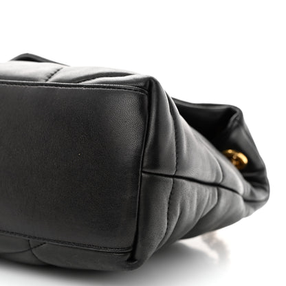 Saint Laurent Lambskin Quilted Small Loulou Puffer Monogram Chain Tote Black 10 of 12