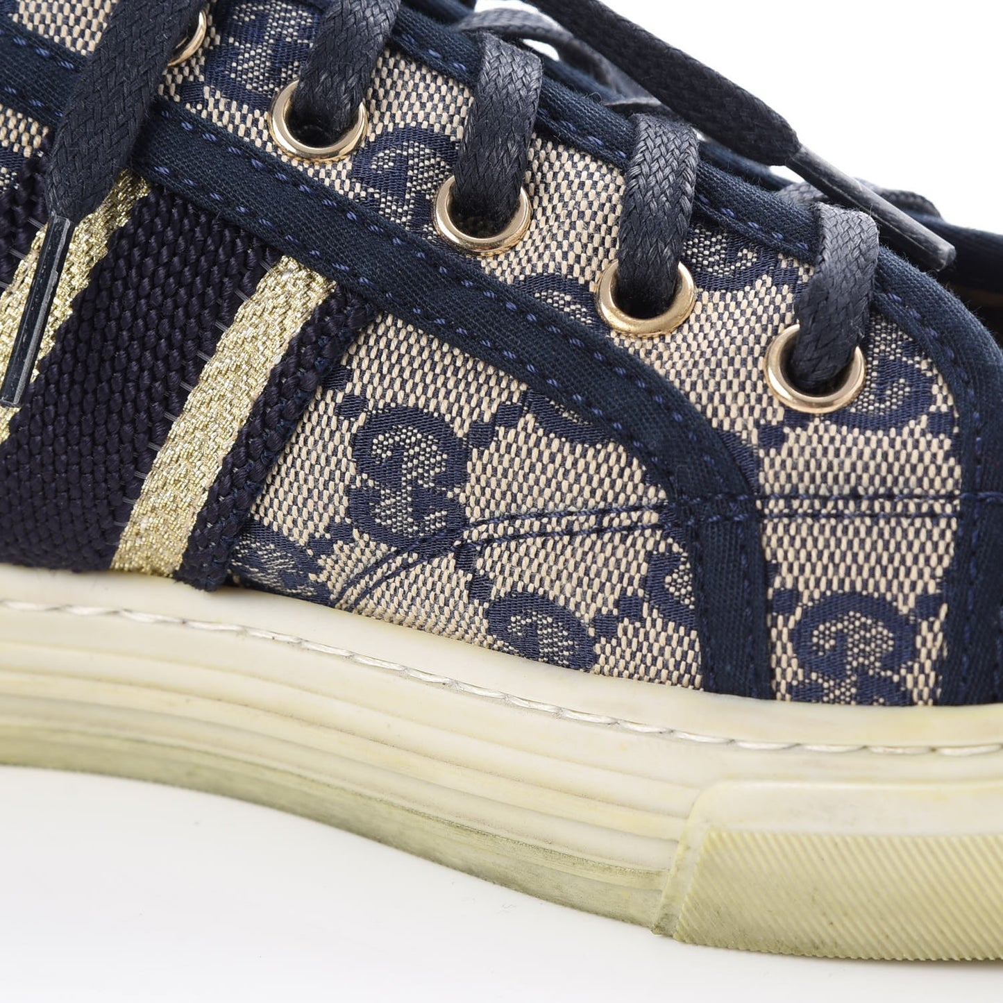 Monogram Web Sneakers 39 Navy Blue