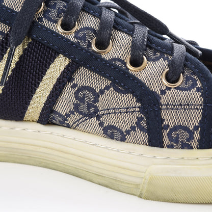 Gucci Monogram Web Sneakers 39 Navy Blue 11 of 15