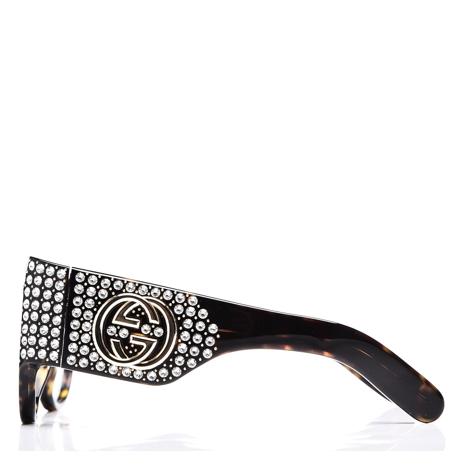 Acetate Crystal Oversize Hollywood Forever Sunglasses GG0144S Tortoiseshell