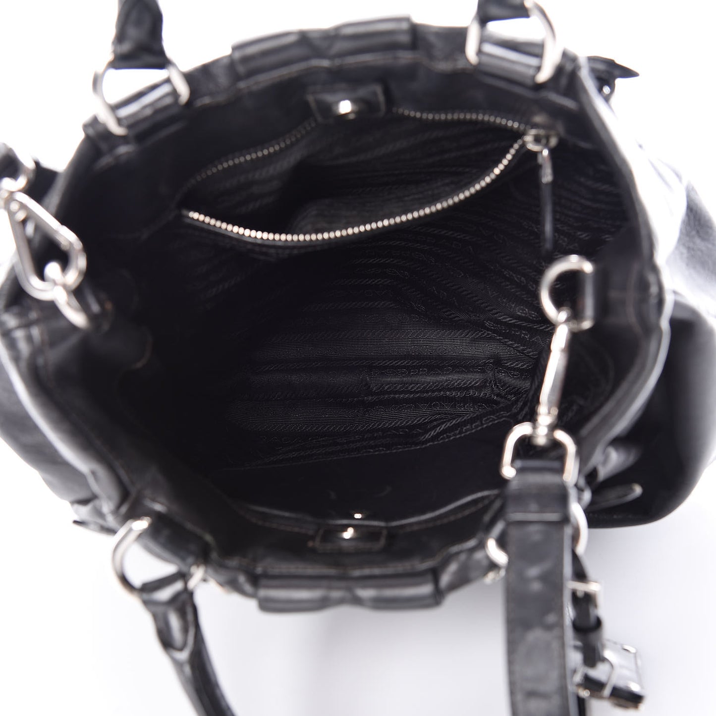 Soft Calfskin Pleated Tote Black