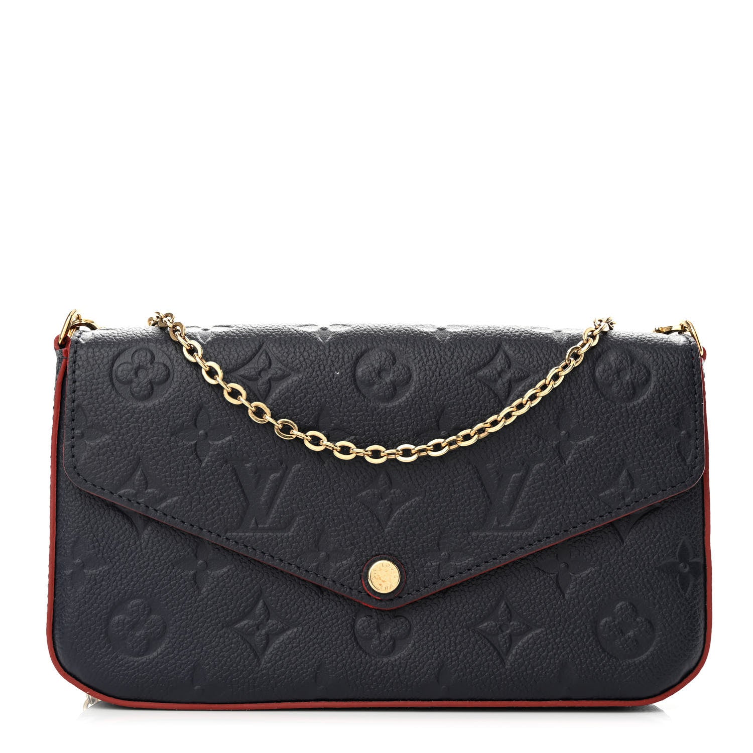 Louis Vuitton Empreinte Pochette Felicie Chain Wallet Marine Rouge 1 of 13