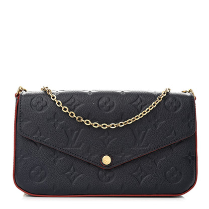 Louis Vuitton Empreinte Pochette Felicie Chain Wallet Marine Rouge 1 of 13