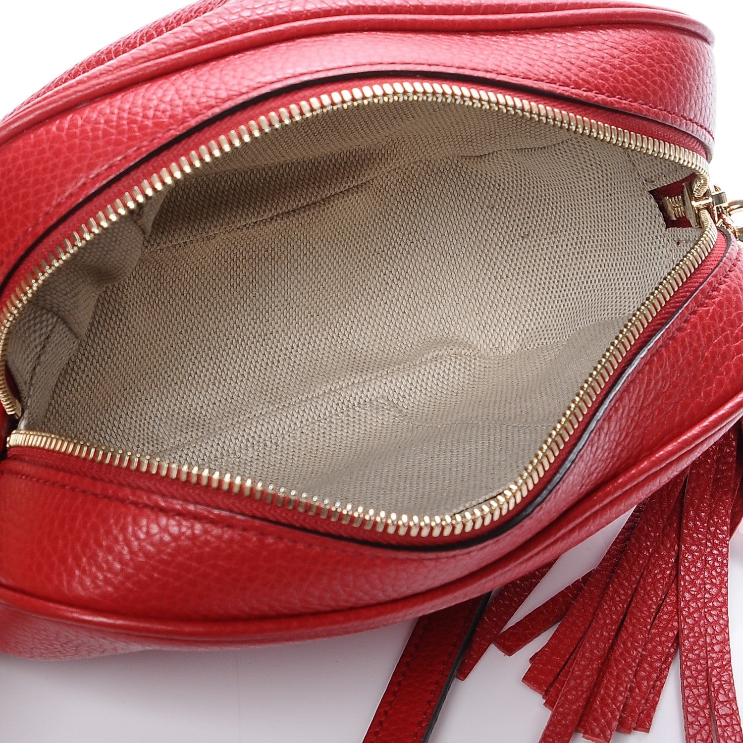 Gucci Pebbled Calfskin Small Soho Disco Bag Tabasco Red 5 of 6