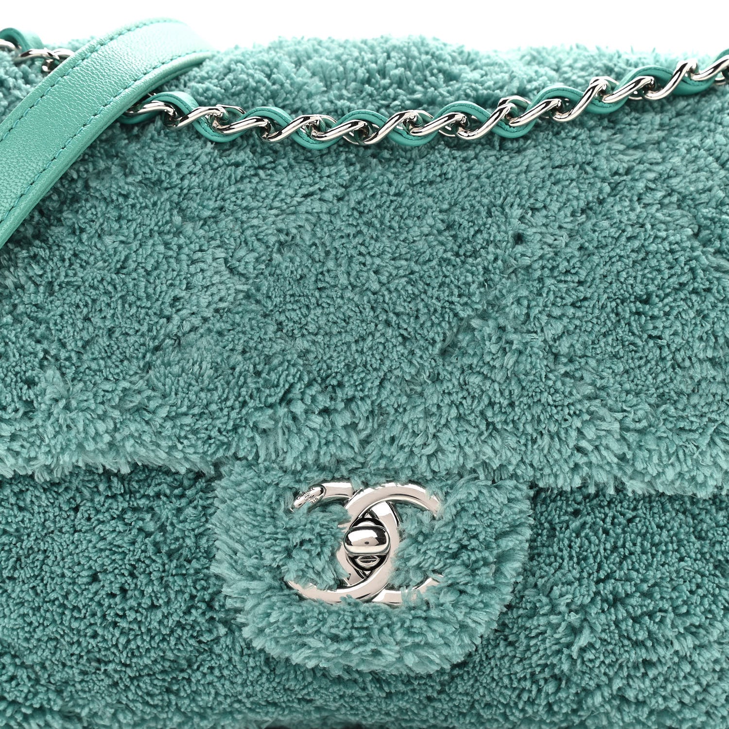 Chanel Lambskin Calfskin Mixed Fibers Quilted Medium Flap Green 8 of 11