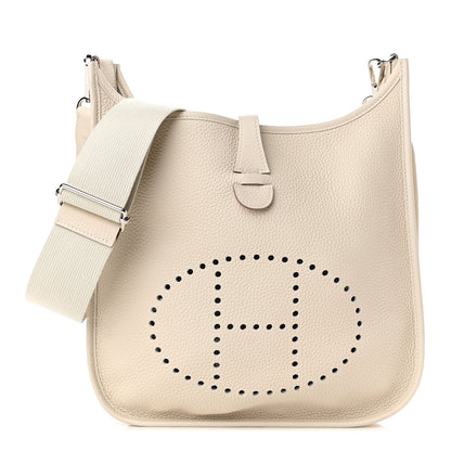 Hermes Taurillon Clemence Evelyne III PM Craie 1 of 9