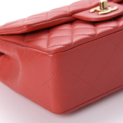 Chanel Lambskin Quilted Mini Rectangular Flap Red 5 of 12